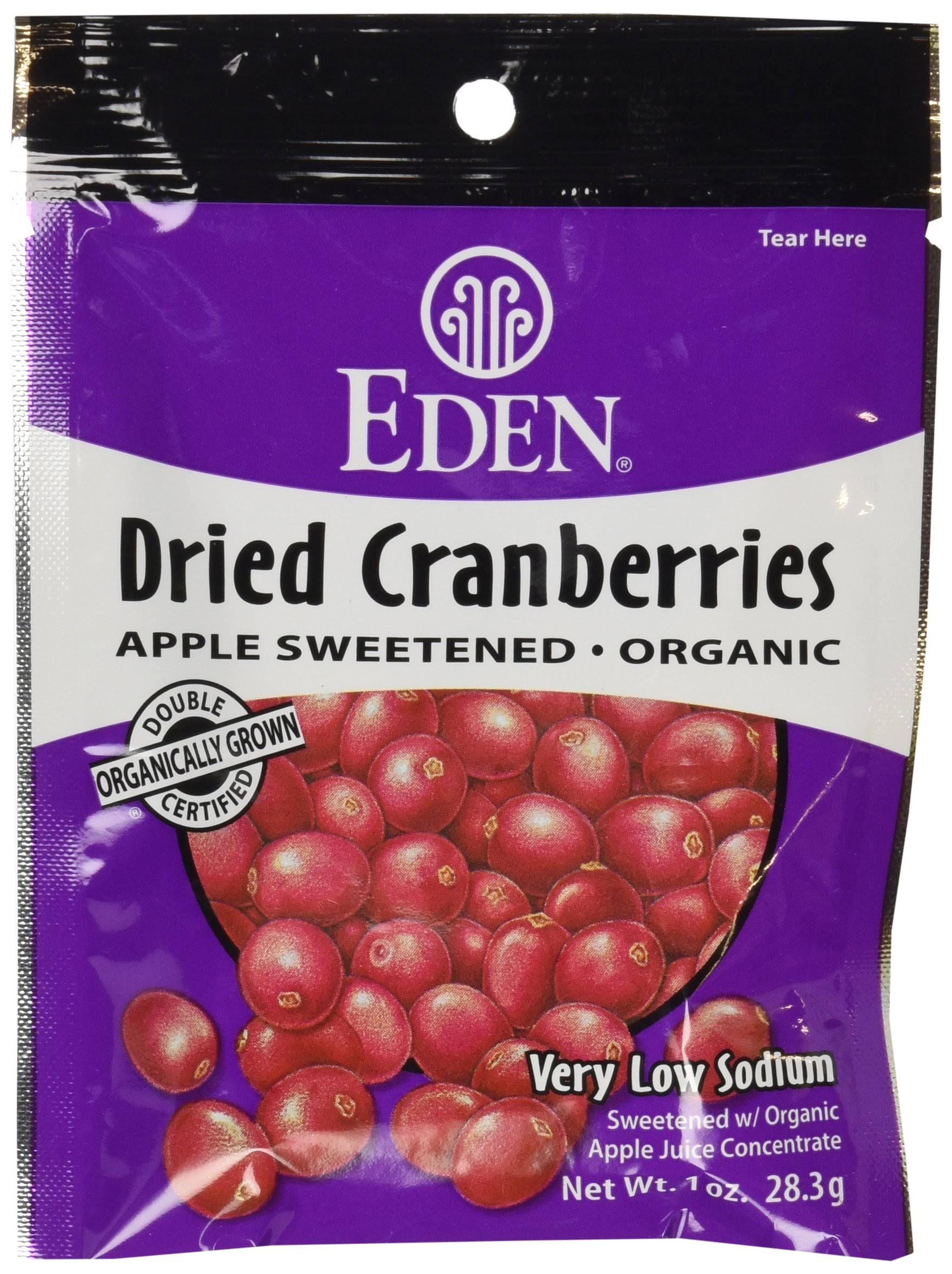 Eden Dried Cranberries - Apple Sweetened, 28.3g