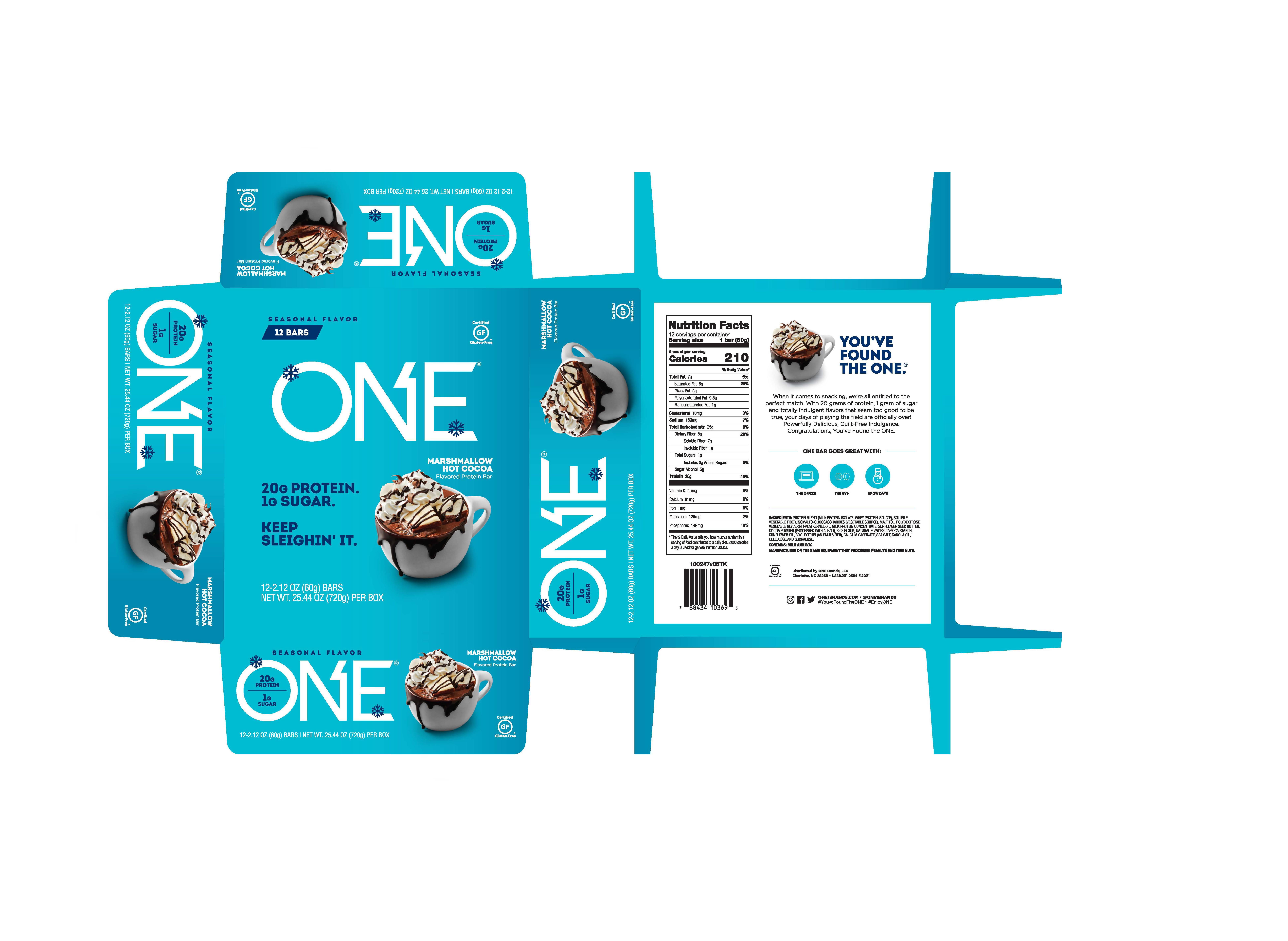 One Protein Bar, Marshmallow Hot Cocoa - 12 pack, 2.12 oz bars
