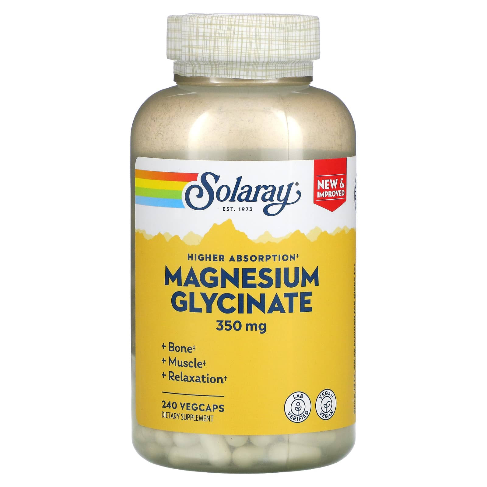 Solaray Magnesium Glycinate 350 240 Capsules