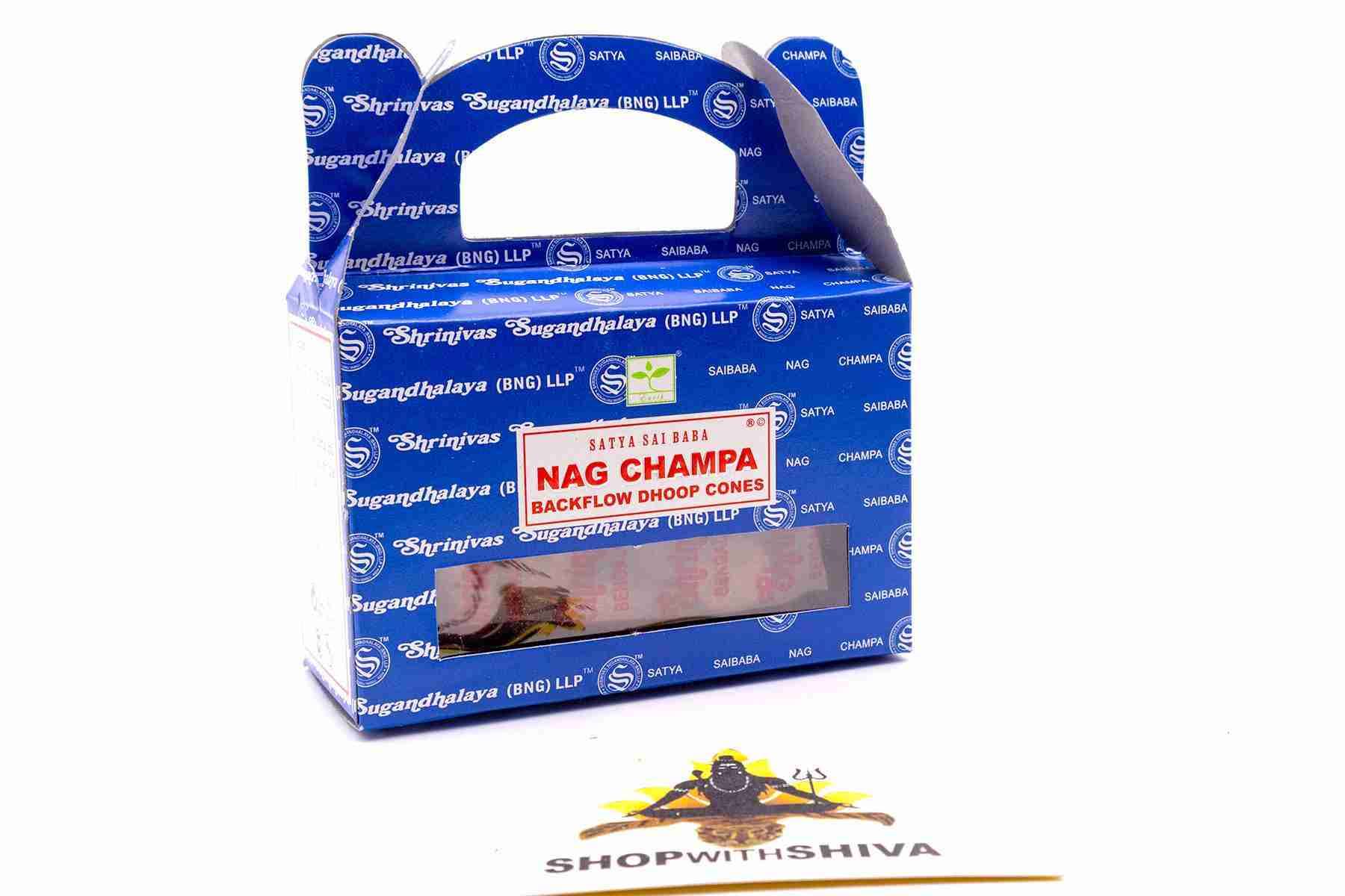 Satya Nag Champa Backflow Dhoop Cones - 6 Pack