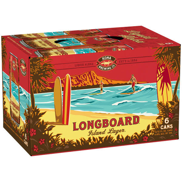 Kona Longboard Island Lager Beer - 6pk, 12oz