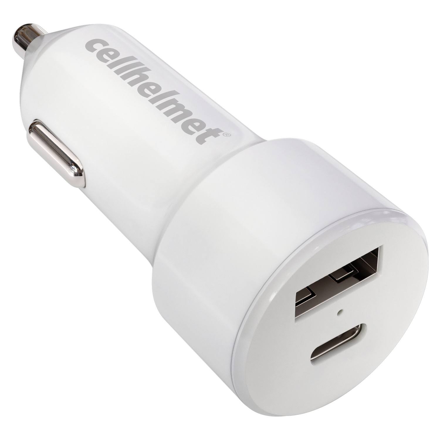 cellhelmet - 20W PD USB C and USB A Dual Port Car Charger - White