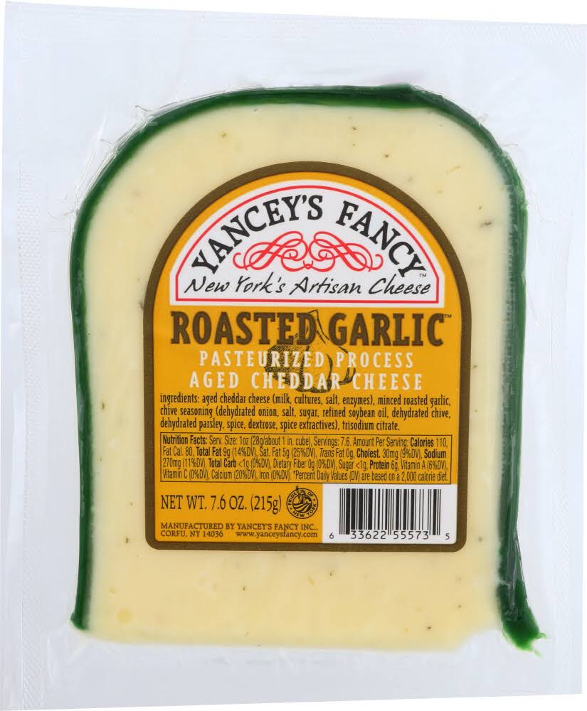 Yancey's Fancy Roasted Garlic New York Cheddar - 7.6oz