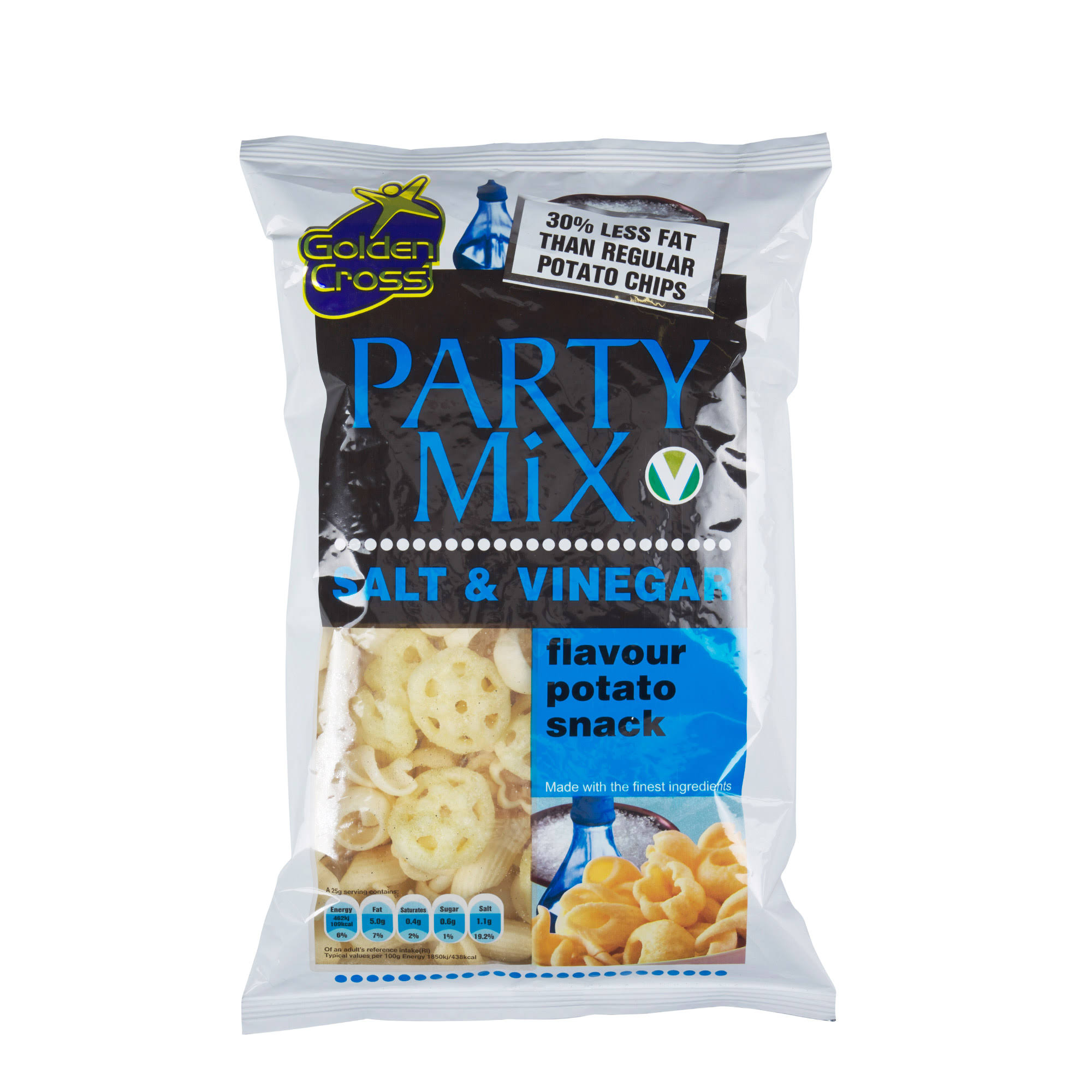 Golden Cross Party Mix Salt and Vinegar Flavour Potato Snacks - 125g