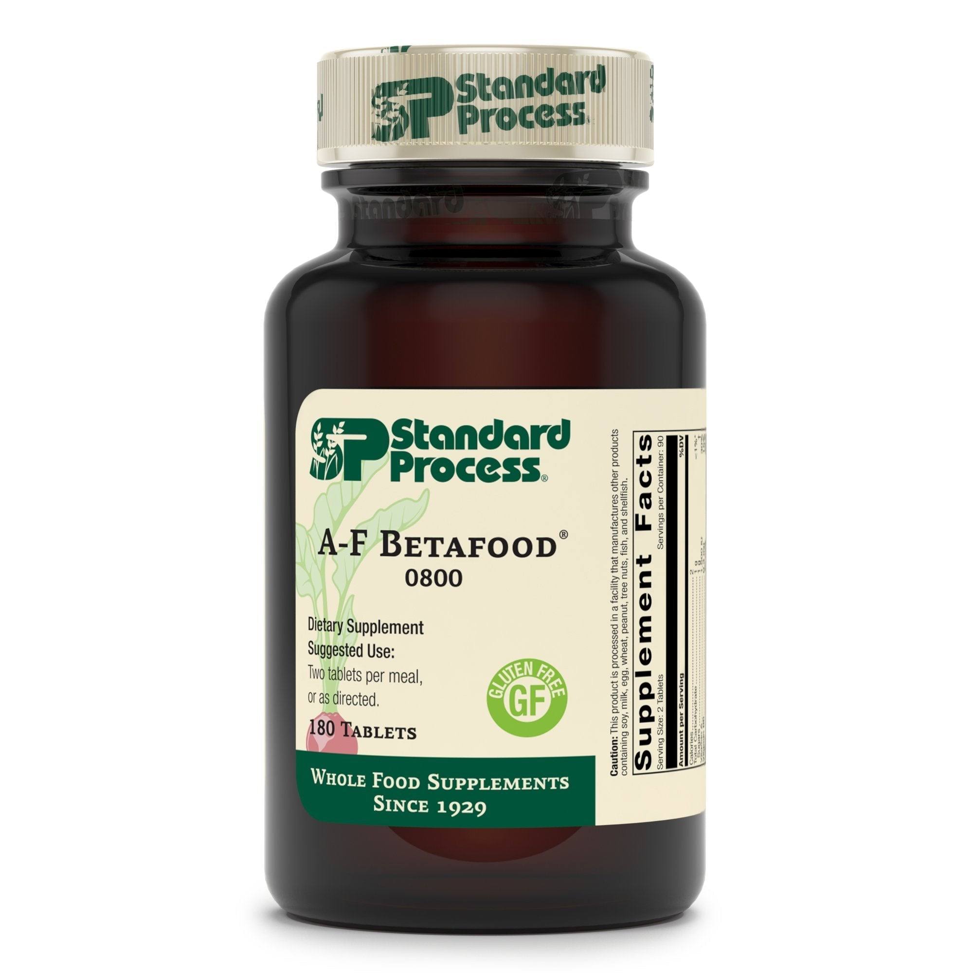 Standard Process A-F Betafood - Gluten-Free Liver Support, Cholesterol Metabolism, and Gallbladder Support Supplement with Vitamin A, Iodine, Vitamin