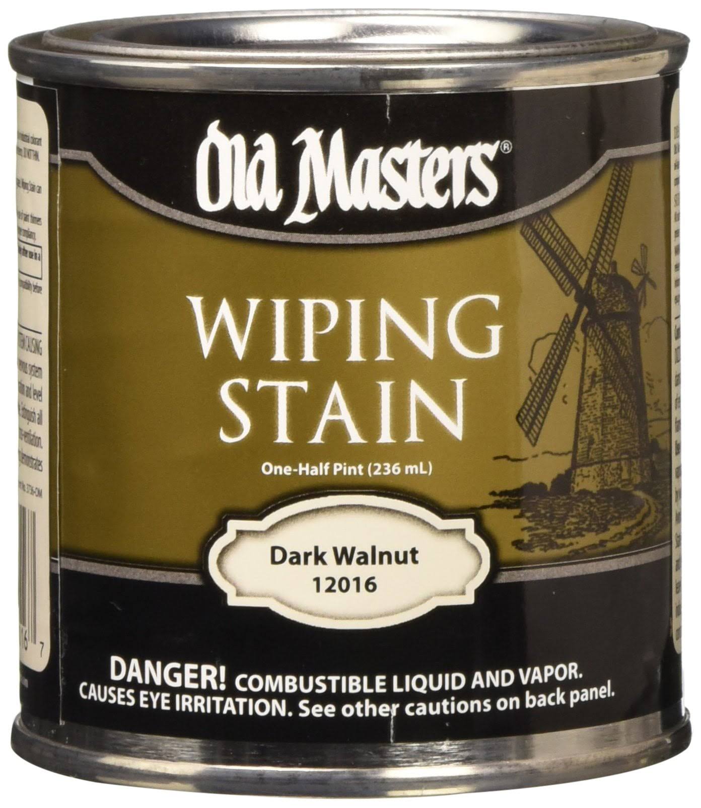 Old Masters 12016 Wiping Stain, Dark Walnut, 0.5 Pt Can