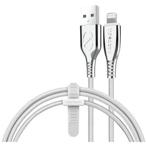 Naztech Titanium USB to MFi Lightning Braided Cable 6ft White