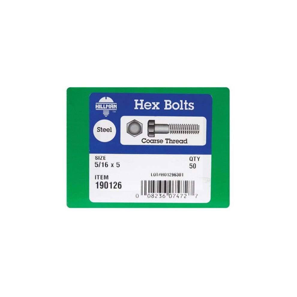 The Hillman Group Hex Bolt - 5/16 X 5", 50pk