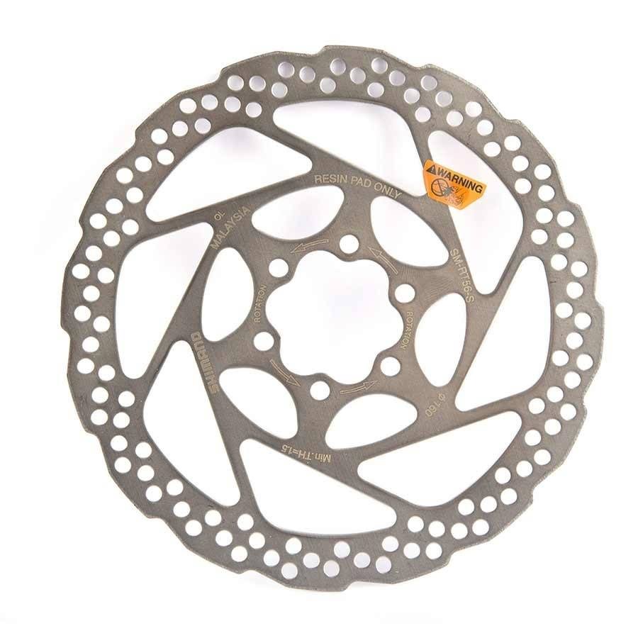 Shimano Deore SM-RT56-S Disc Brake Rotor - 160mm 6-Bolt For Resin Pads Only Silv