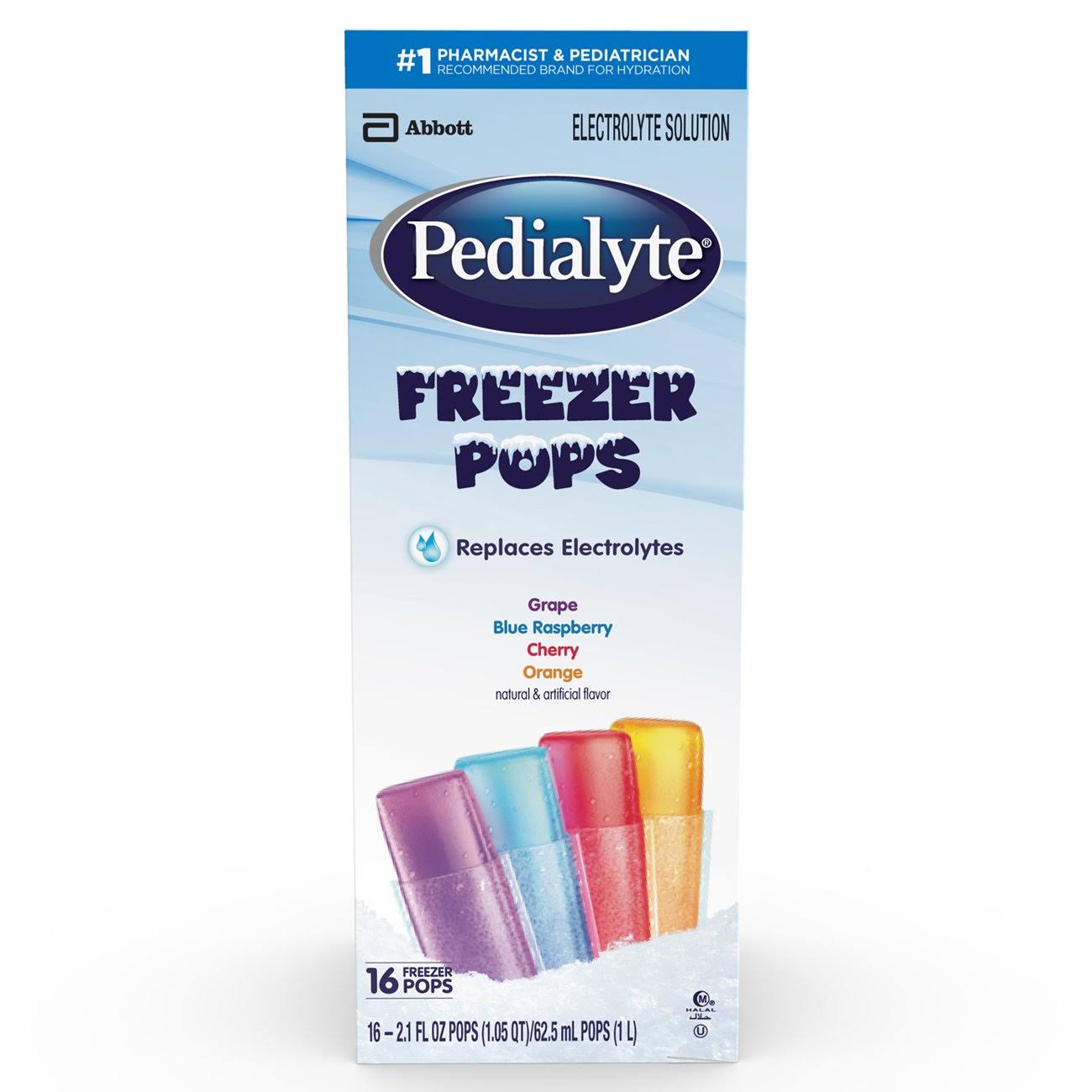 Abbott Pedialyte Freezer Pops Electrolyte Solution - 2.1 fl oz, x16