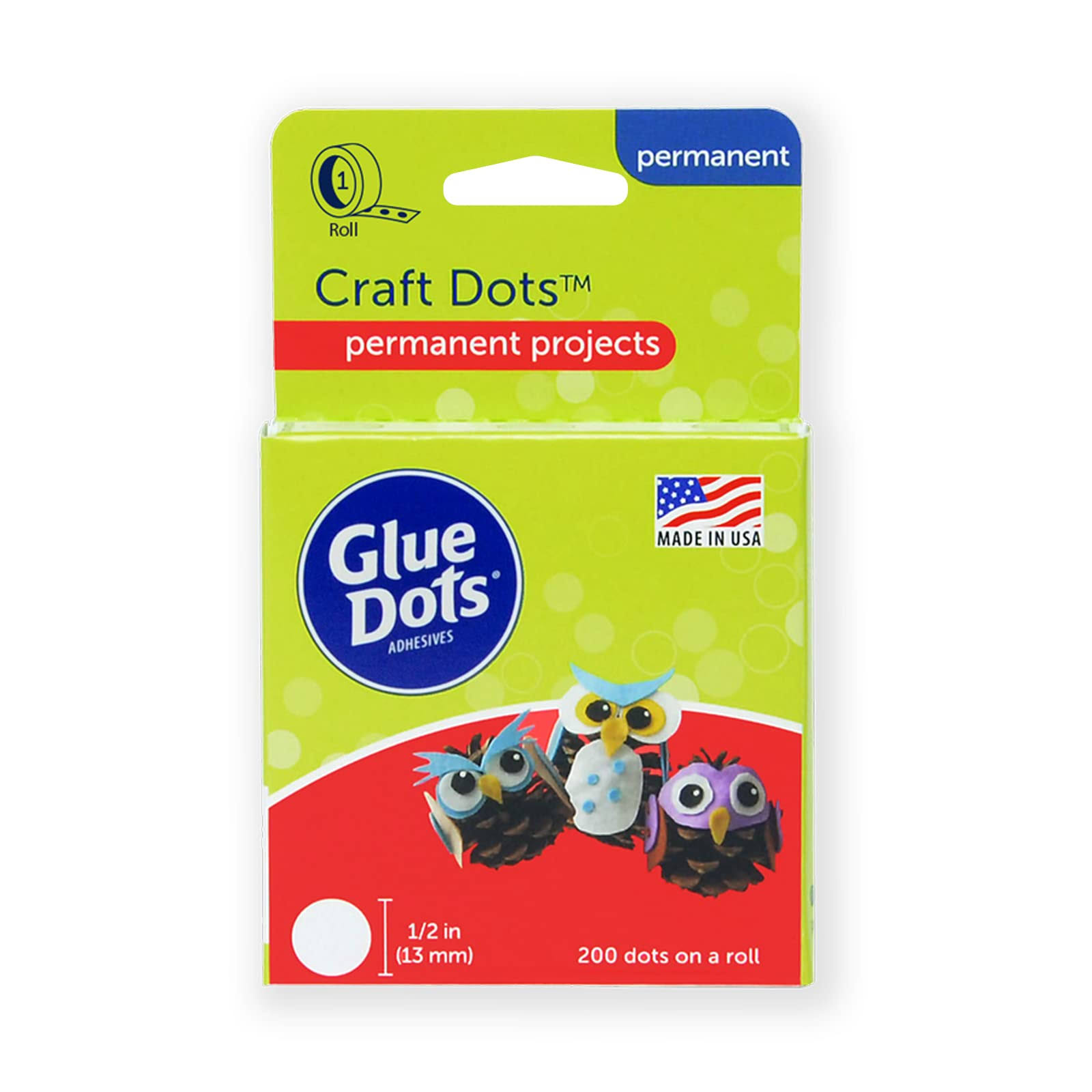 Glue Dots International Craft Removable Adhesives - 200 Count, 1/2in