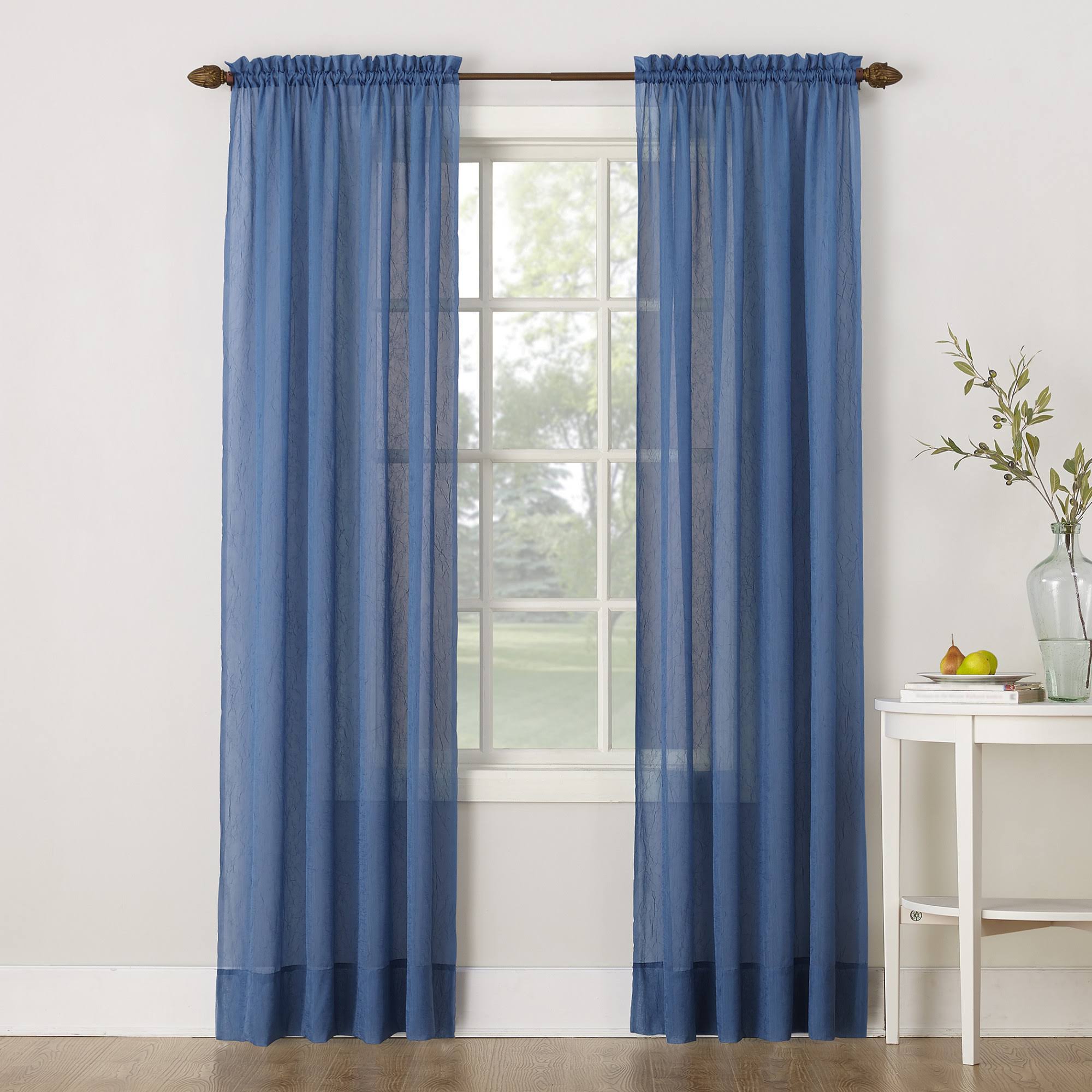 No. 918 Erica Crushed Sheer Voile Rod Pocket Curtain Panel | Decor
