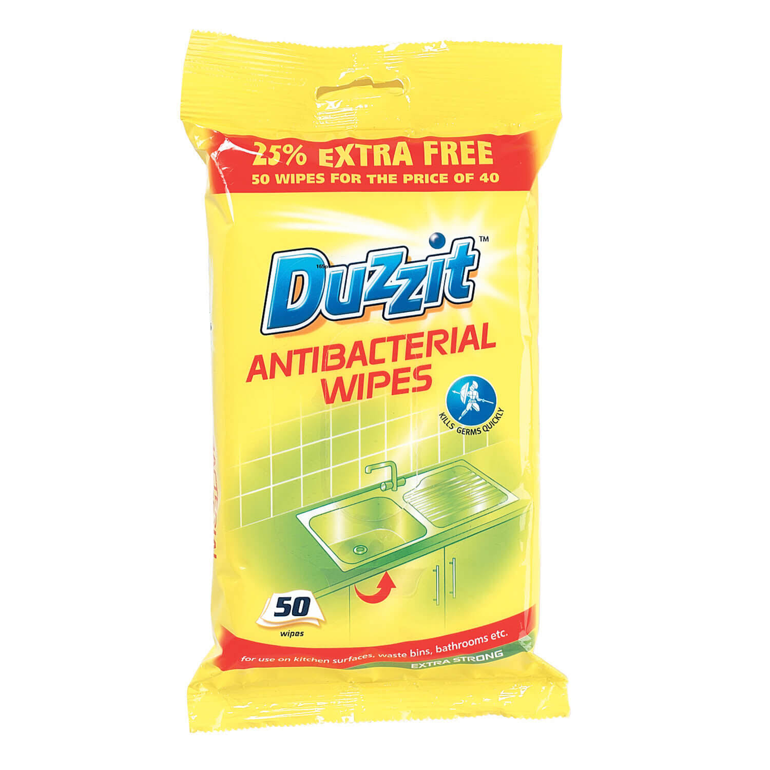 Duzzit Antibacterial Wipes - Extra Strong, x50