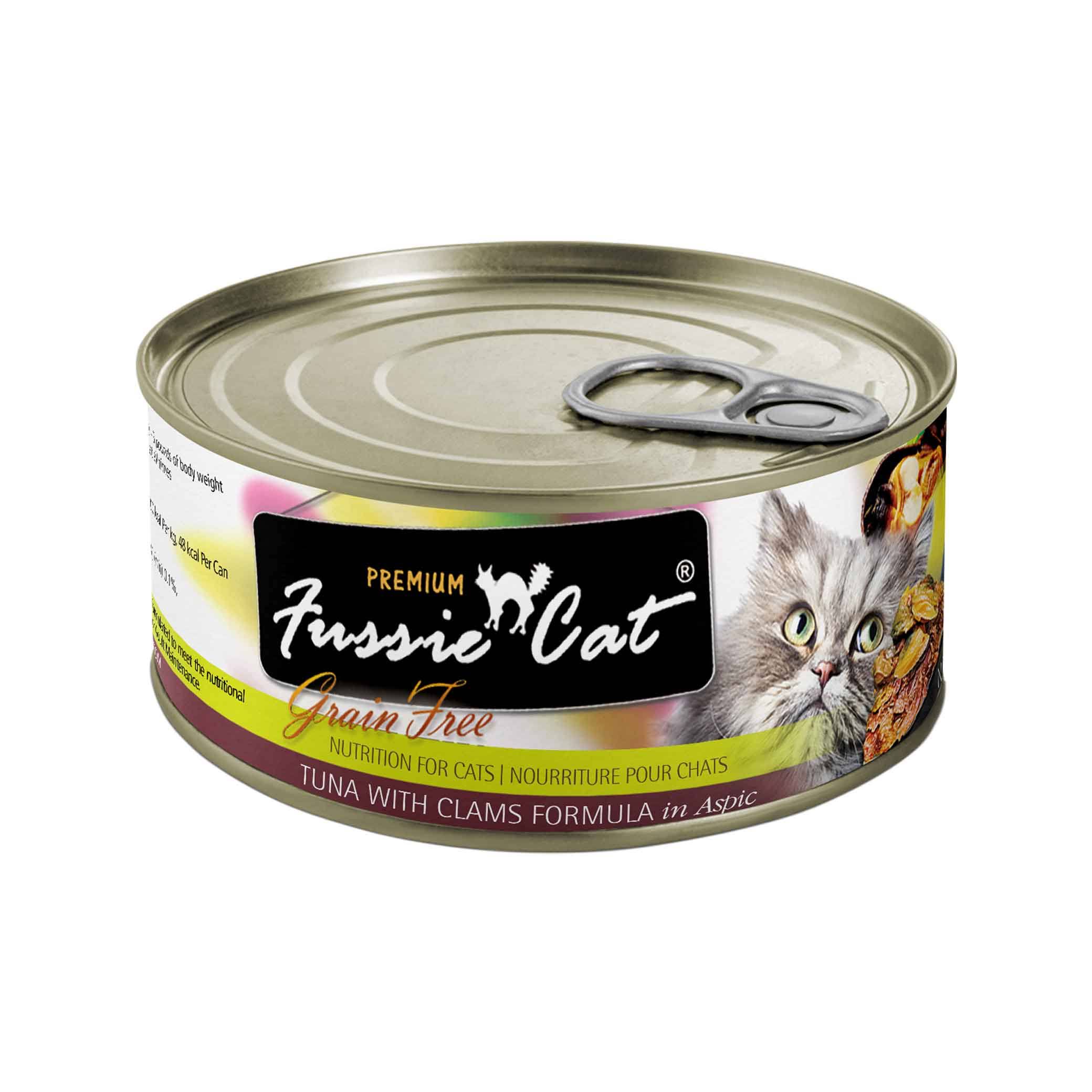Fussie Cat Premium Tuna & Clams in Aspic Grain-Free Wet Cat Food 282oz, Case of 24