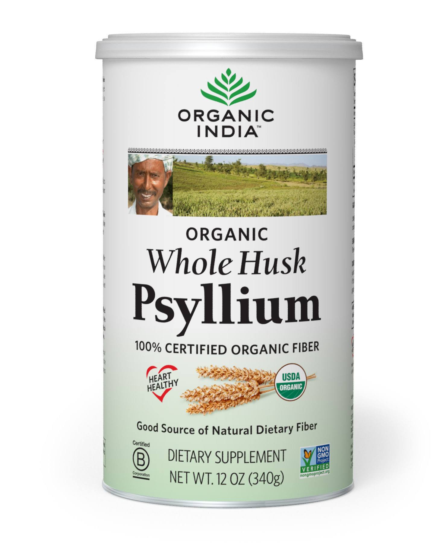 Organic India Whole Husk Psyllium Supplement - 12oz