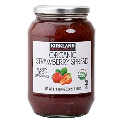 Kirkland Signature Organic Strawberry Spread - 42 Oz , Made With Fresh Strawberries, 65% Fruit, Preserves, Jam