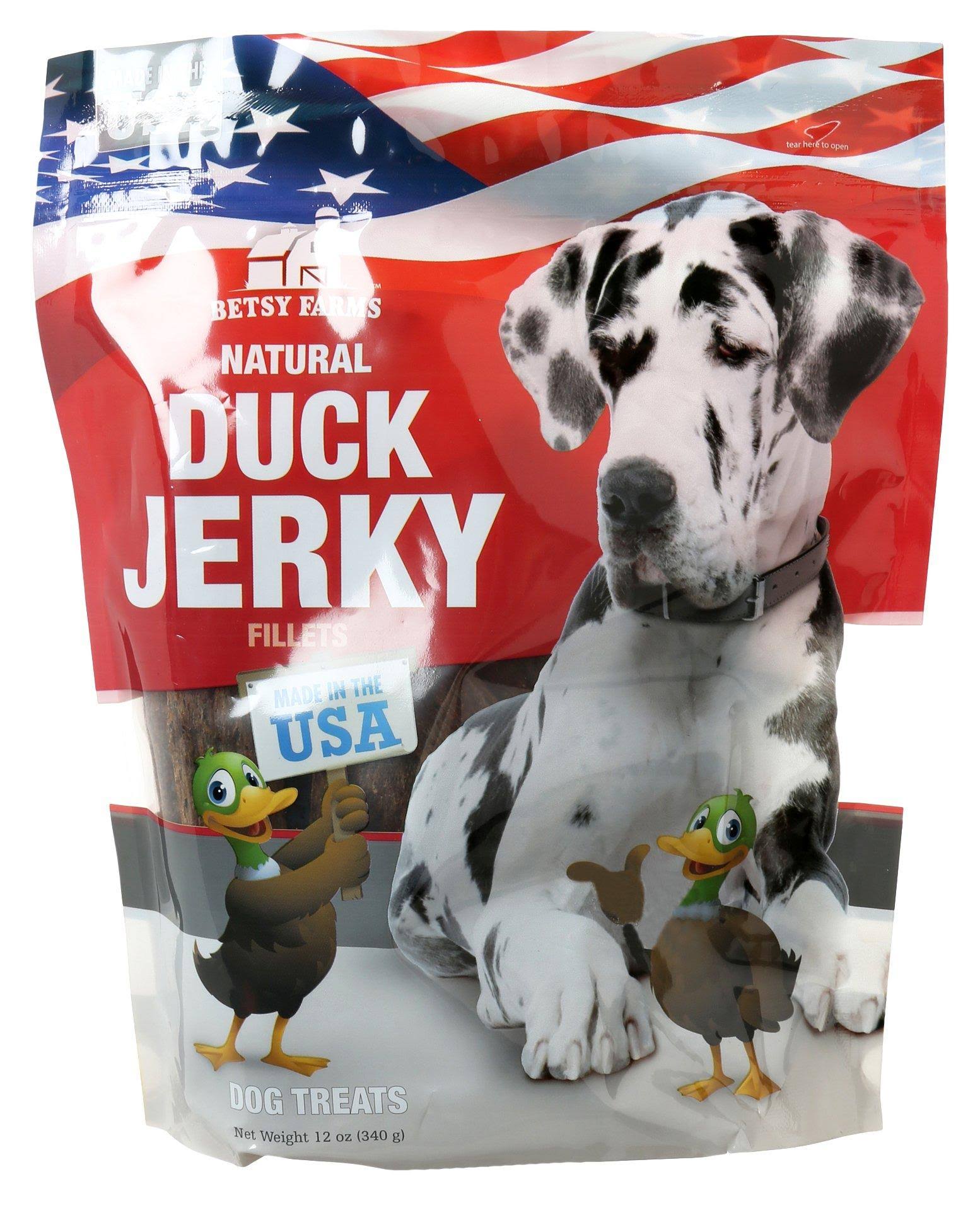Betsy Farms Natural Duck Jerky Fillets Dog Treats - 24oz