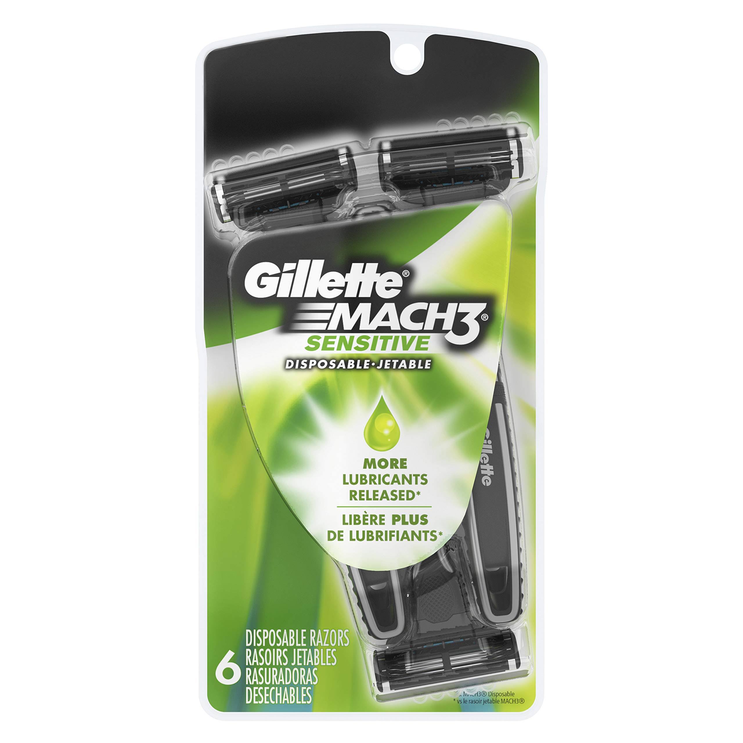 Gillette Mach3 Sensitive Disposable Razors - 6pk