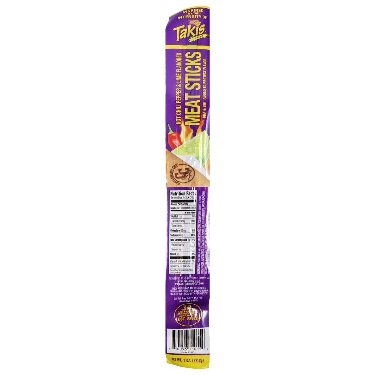 Takis Meat Sticks, Hot Chili Pepper & Lime Flavored - 1 oz