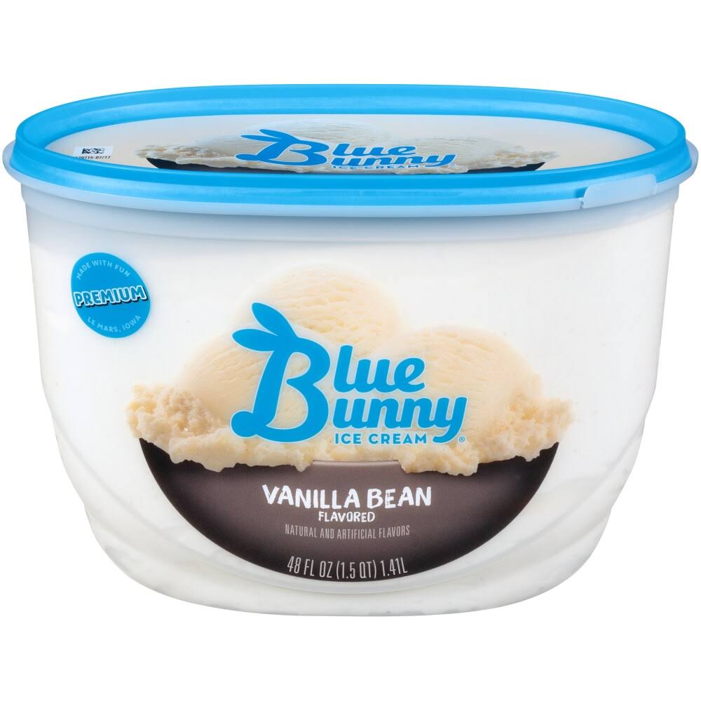 Blue Bunny Ice Cream, Vanilla Bean Flavored - 48 fl oz