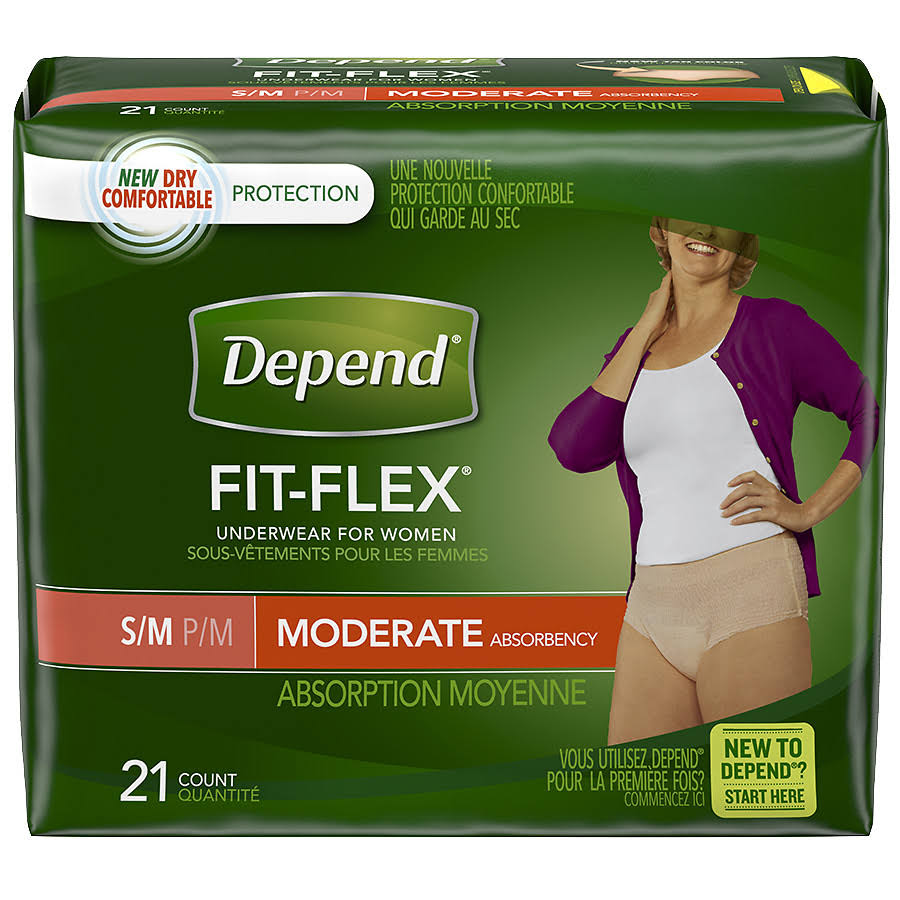 Depend Women's Fit flex Underwear - Moderate Absorbency, Small/Medium, 21ct
