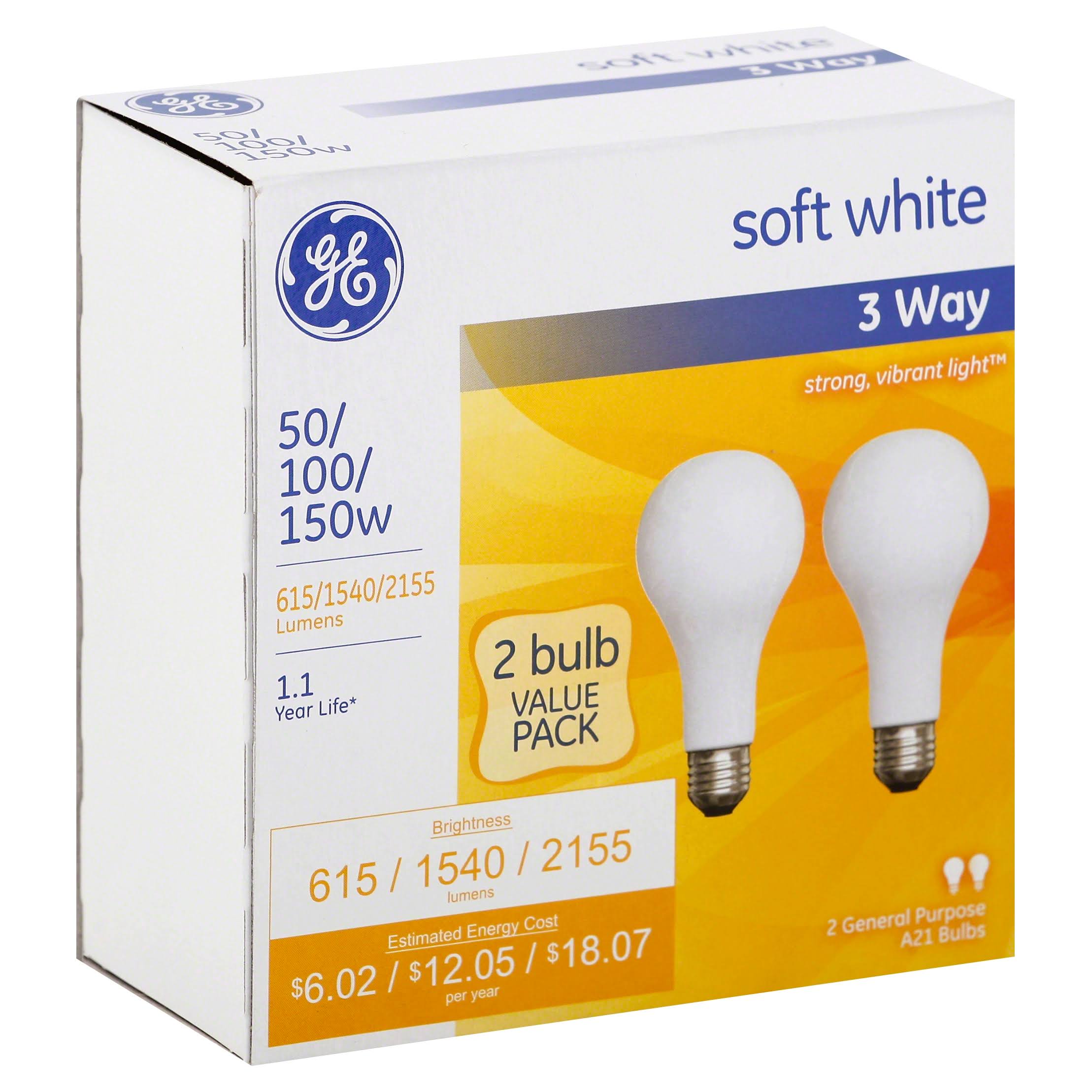 GE Medium Base Reflector Light Bulb - Soft White, 150W, 2pk