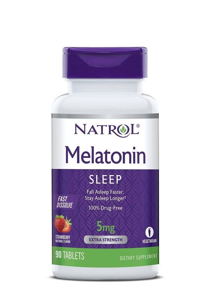 Natrol Melatonin - 5mg, Strawberry, 90 Tablets