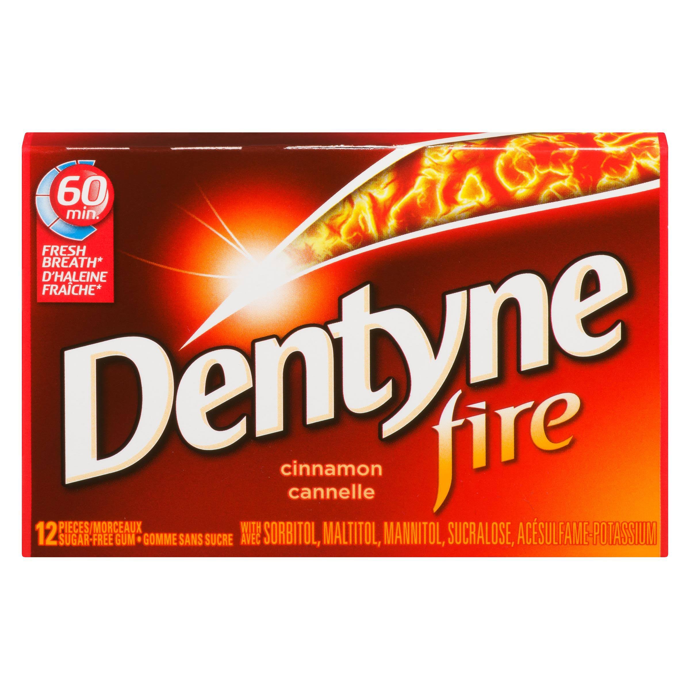 Dentyne Fire Chewing Gum - Cinnamon, 12ct