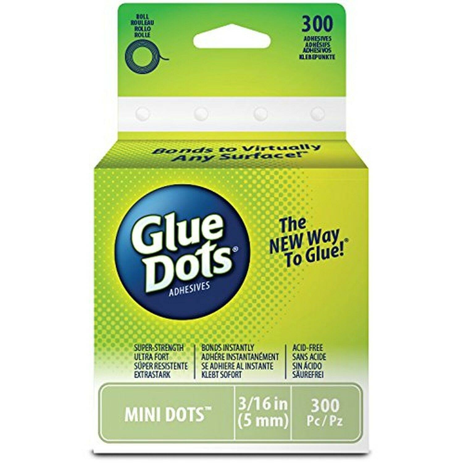 Glue Dots Mini Adhesive Dot Roll - 3/16", 300pk