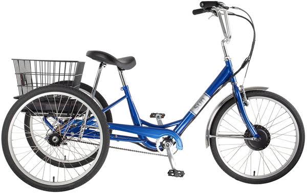 Sun Bicycles Trike Sun Adult E350 P-bu 24 Electric 1sp w/White Basket*