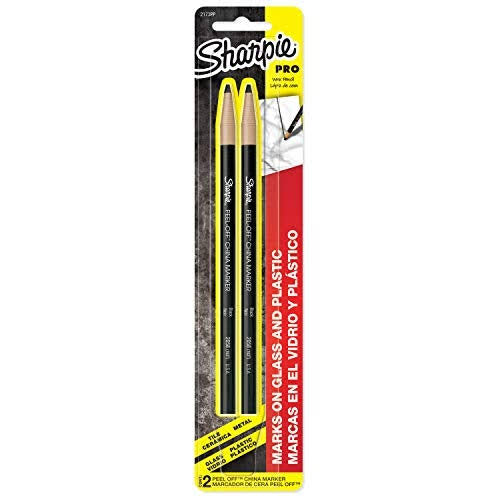 Sanford Sharpie 173T Peel Off China Markers - Black, 2 Pack