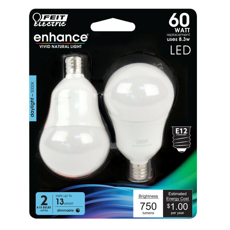 FEIT Electric Enhance 8 watts A15 Filament LED Bulb 750 lumens Daylight