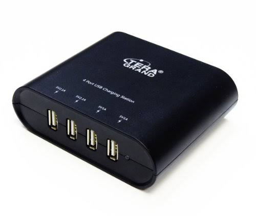 Tera Grand Charging Station Wall Charger - Black, 31W, 6.2A, 4 Port USB