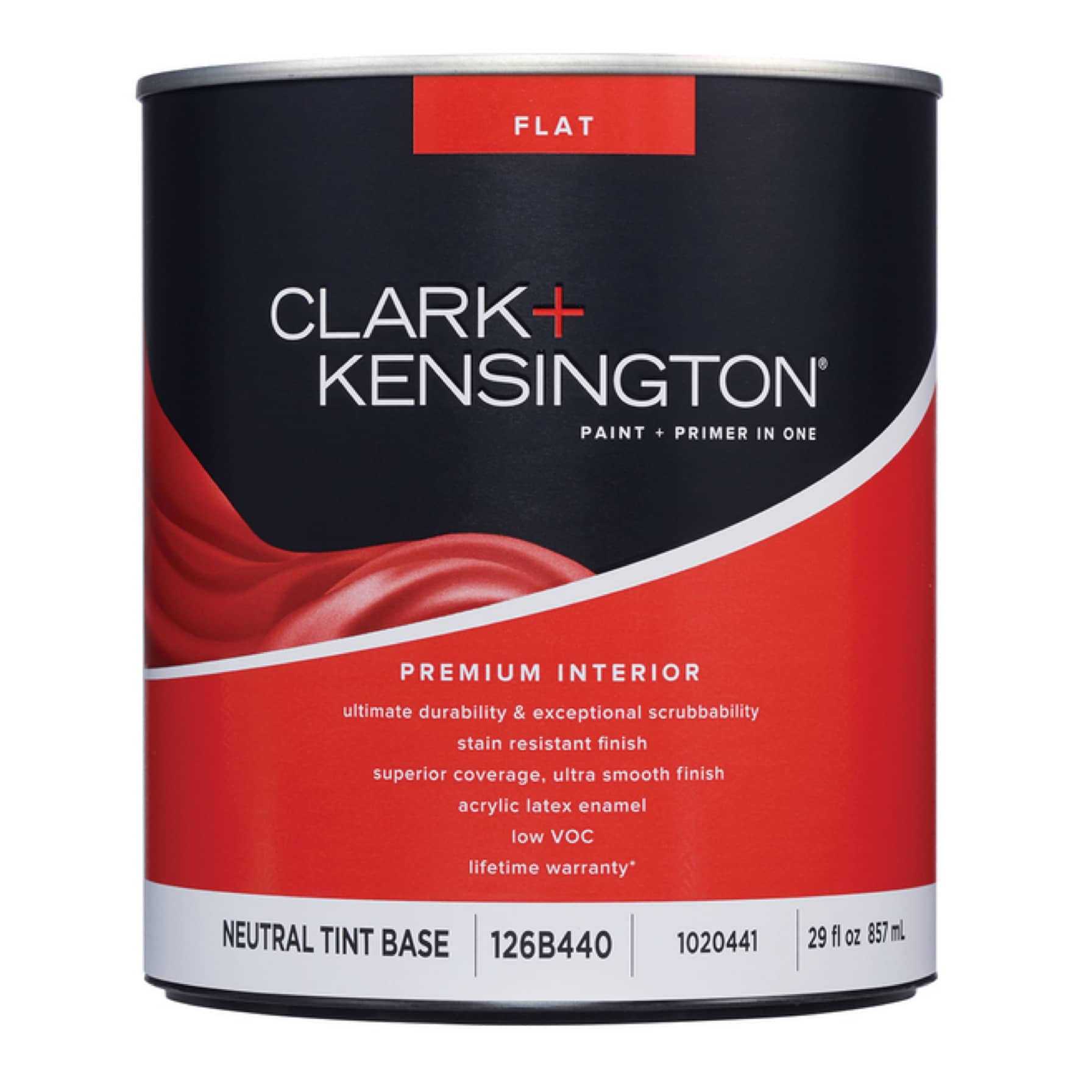Clark+Kensington Flat Tint Base Neutral Base Acrylic Latex Premium Paint Interior 1 qt.