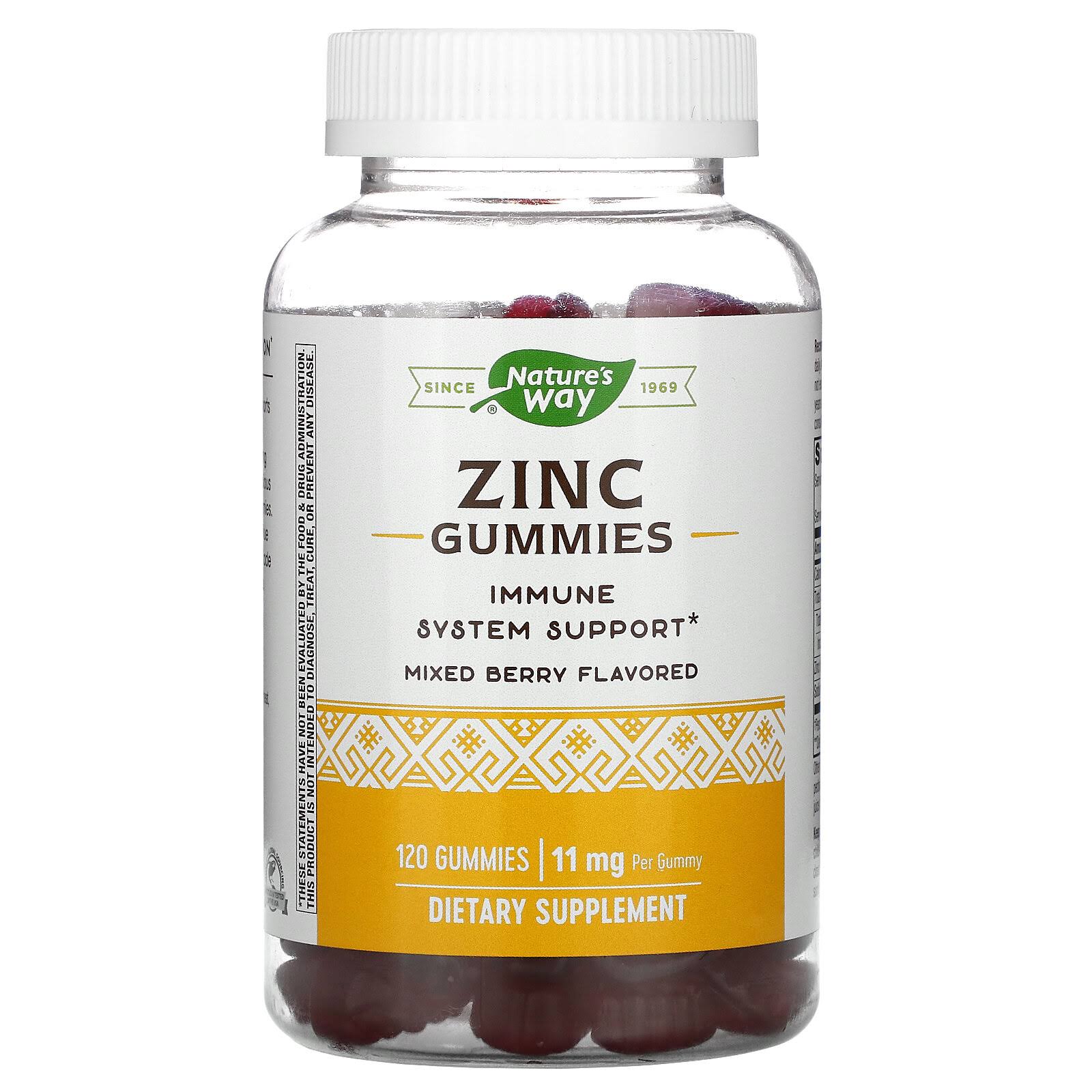 Nature's Way, Zinc Gummies, Mixed Berry , 11 mg, 120 Gummies