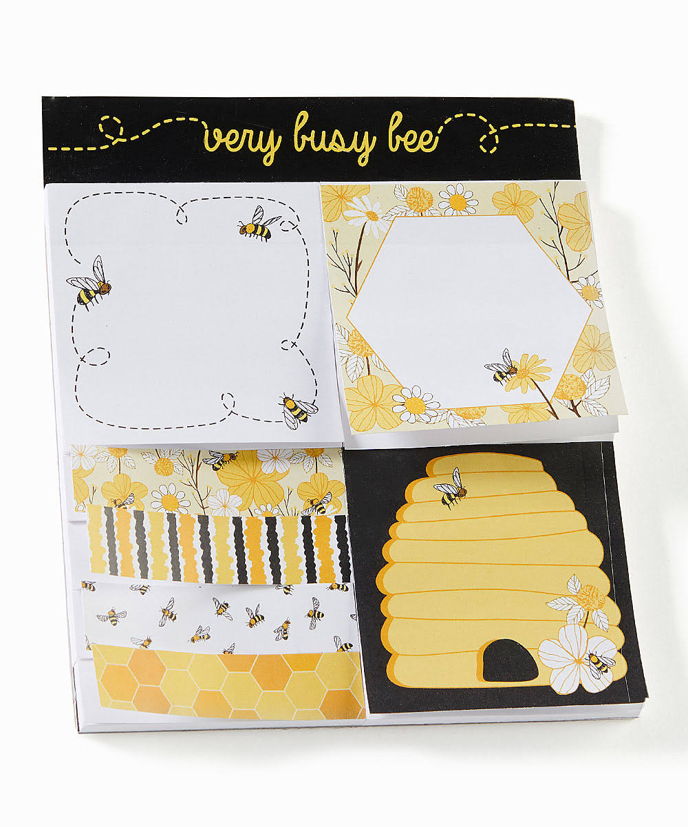 Giftcraft White & Yellow Bee Sticky Notes - Set of Four One-Size