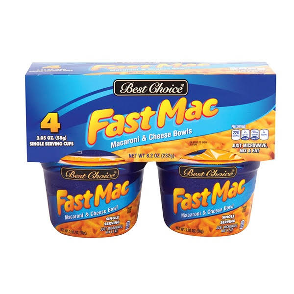 Best Choice Fast Macaroni & Cheese Cups - 4 ct