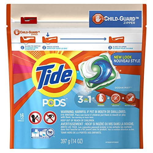Tide Pods Laundry Detergent - Ocean Mist Scent, 16ct