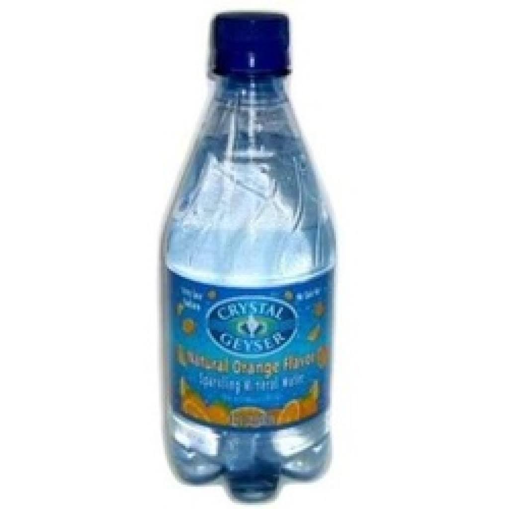 Crystal Geyser Water, Spring, Sparkling, Natural Orange Flavor - 18 fl oz