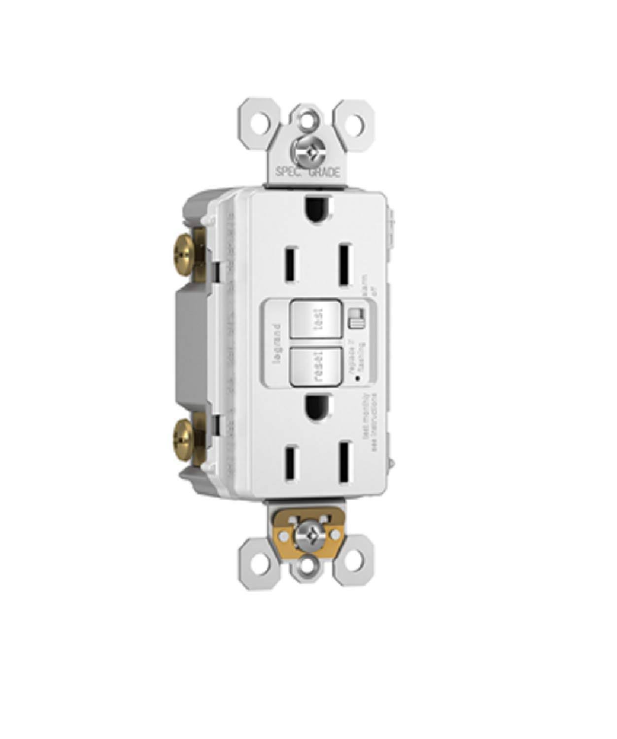 Pass and Seymour GFCI Receptacle - White, 15A