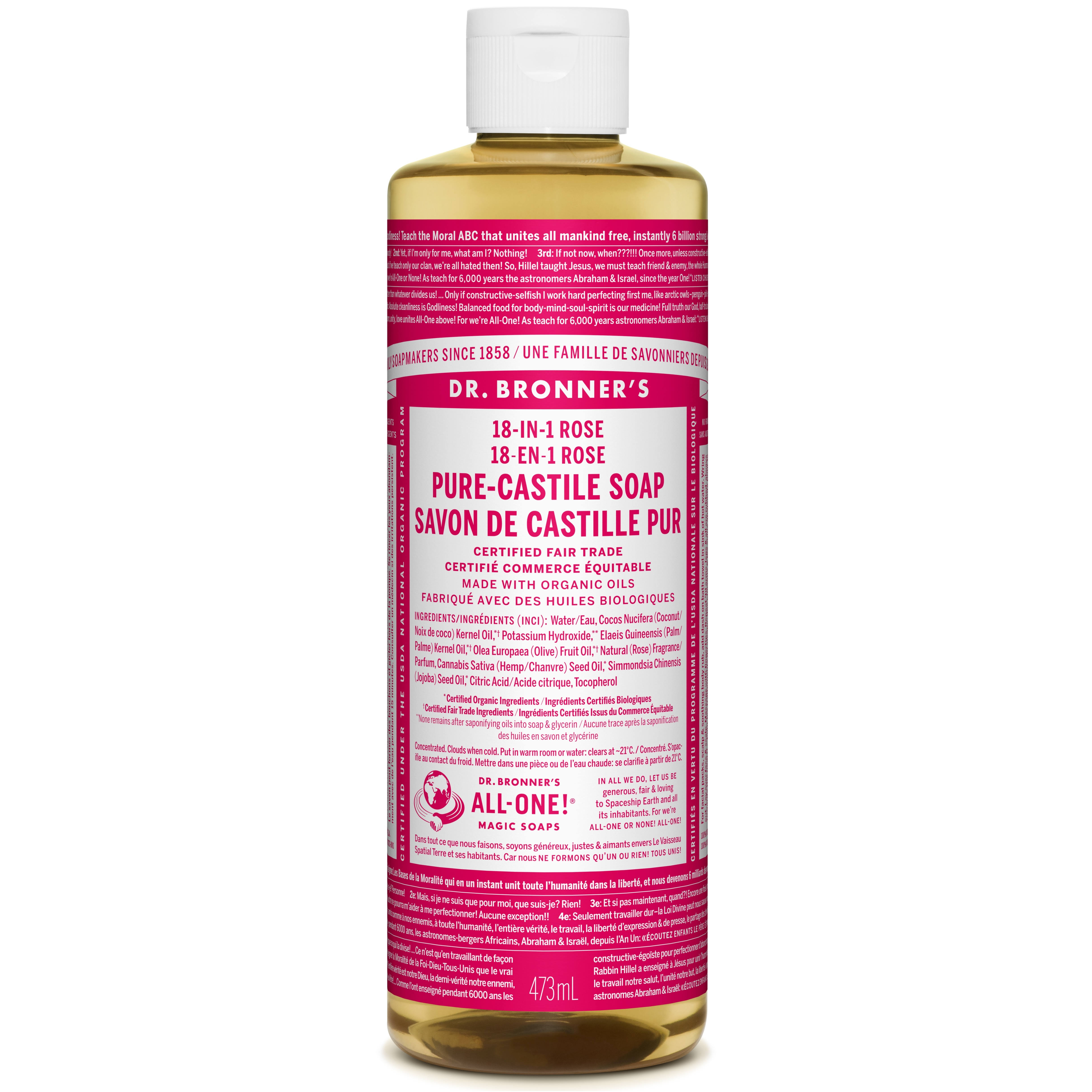 Dr. Bronner's Organic Pure Castile Liquid Soap - Rose, 16 fl oz