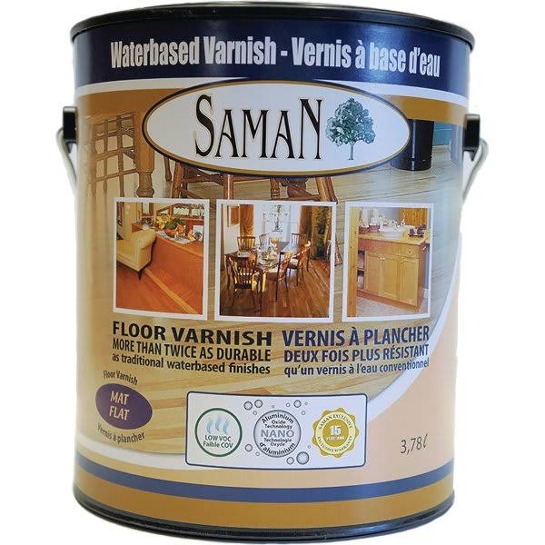 Saman 220228 3.78 L Water Based Stain Varnish Flat - Pack of 2