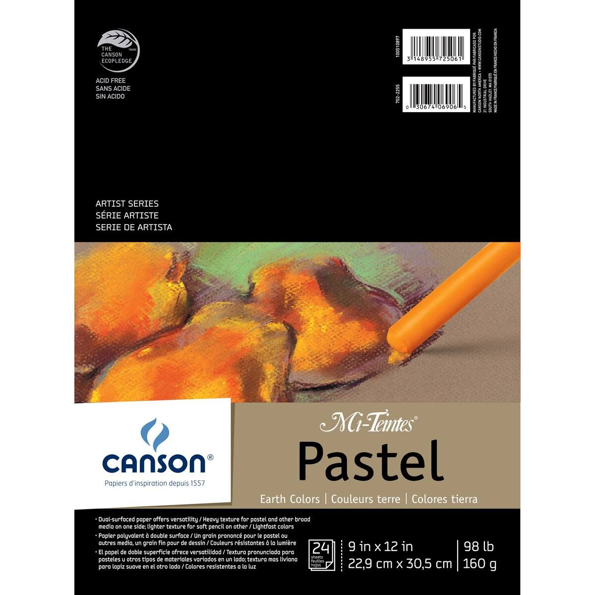 Canson Mi-Teintes Artist Series Fold Over Bound Pad - Earth Tone, 9x12"