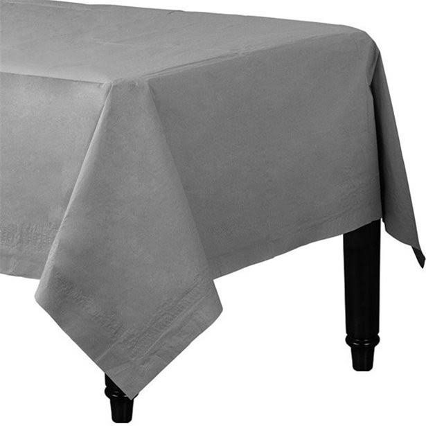 Caroline Square Paper Table Covers 90cm Silver, 2 Pack