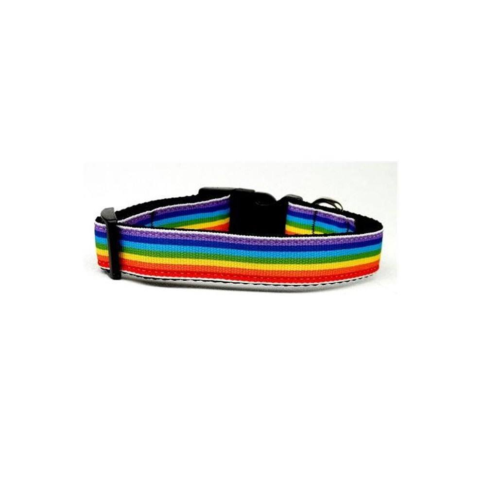 Mirage Pet Products 125-008 XS Rainbow Striped Nylon Collars Rainbow Stripes XS