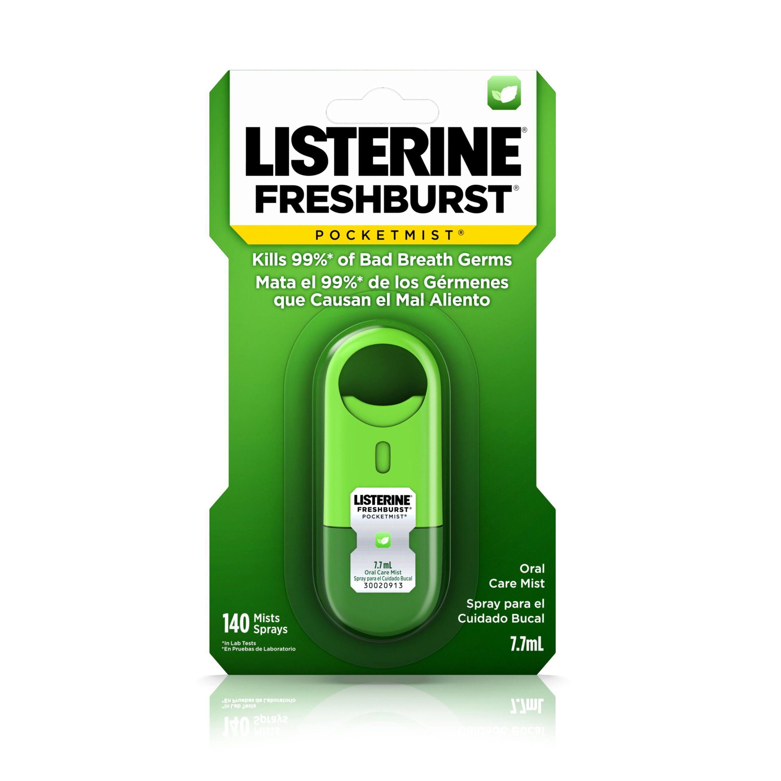 Listerine Pocket Mist Oral Care Mist - 140 Mint Sprays, 7.7ml