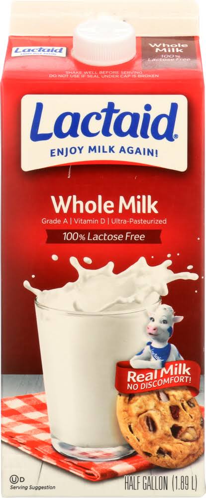 Lactaid 100% Lactose Free Whole Milk - 0.5 gal