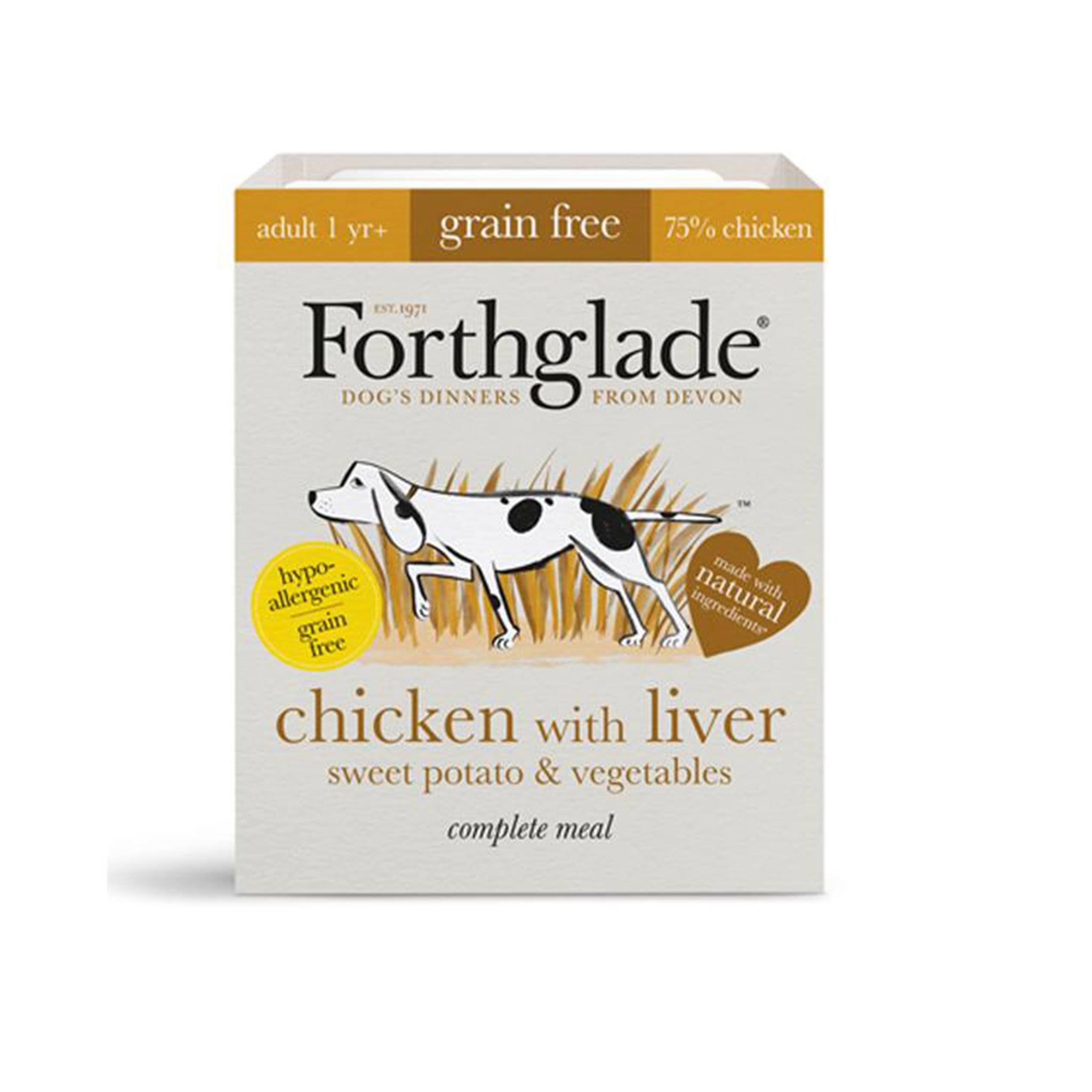 Forthglade Chicken with Liver Sweet Potato and Vegetables Complete Meal Adult Dog Food - 395g