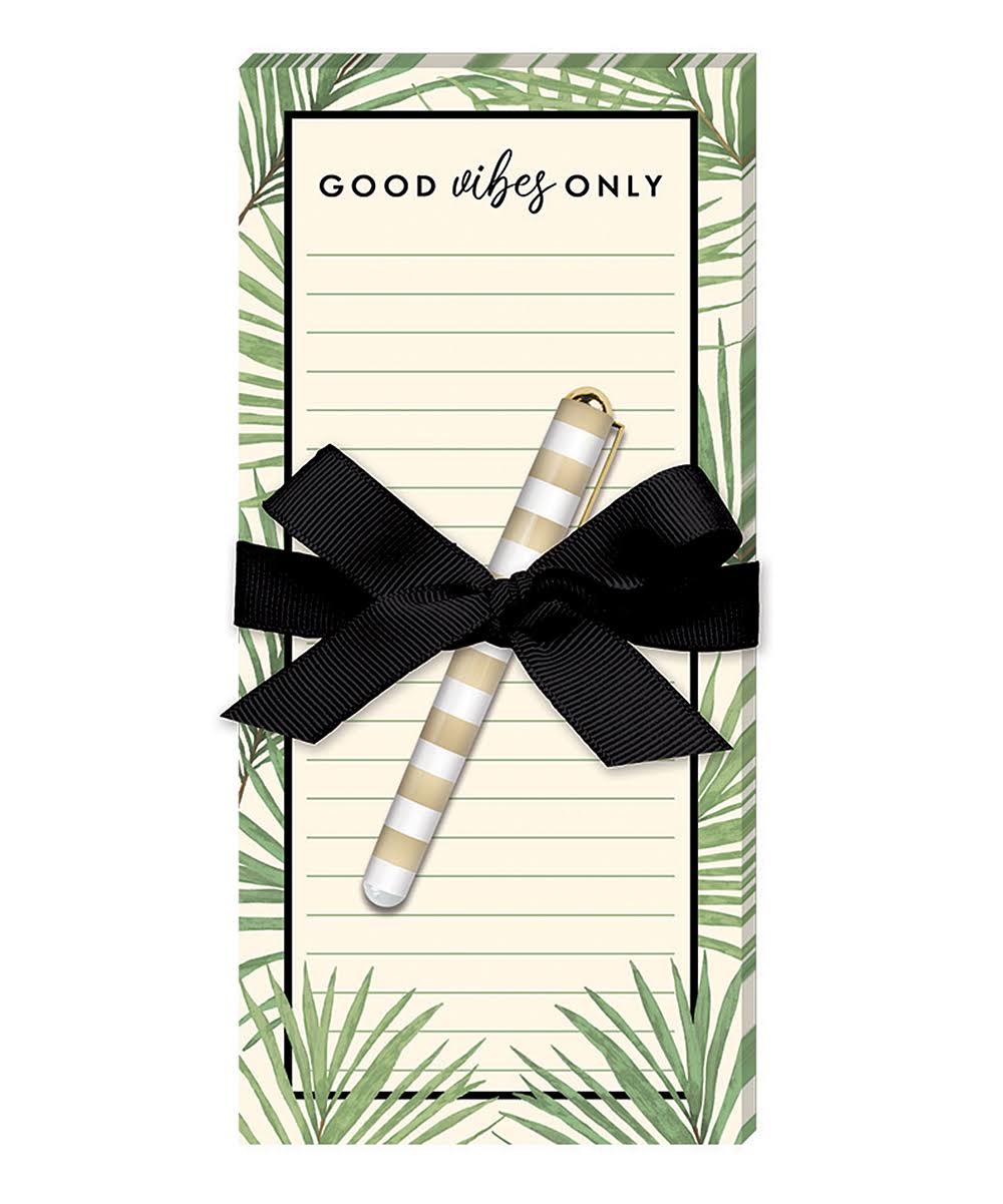 Lady Jayne Ltd. Palm Leaf 'Good Vibes Only' Magnetic Notepad & Pen One-Size