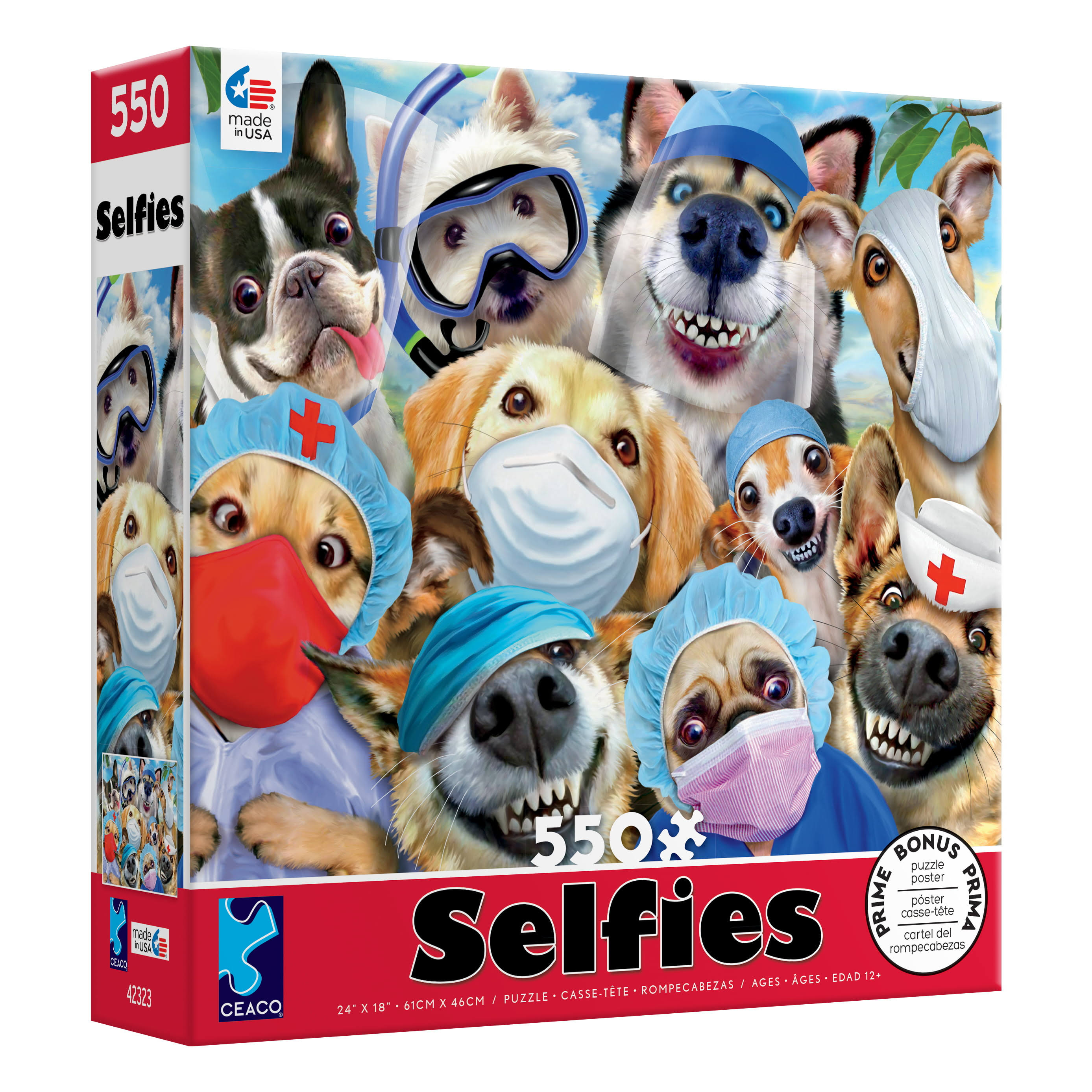 Ceaco - Selfies - Animals Masked Selfies - 550 Piece Jigsaw Puzzle